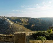 Uitzicht op de kloof van Matera